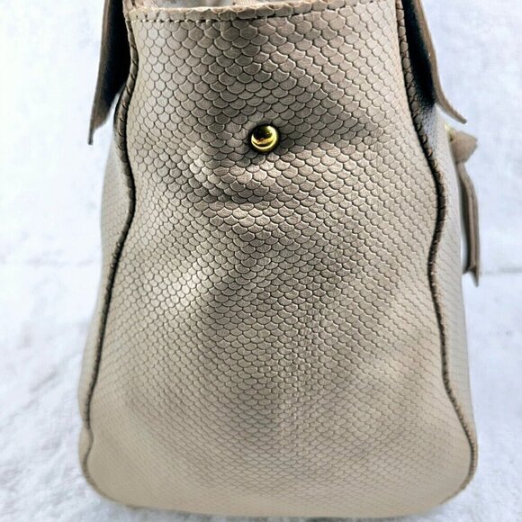 ELLIOTT LUCCA Ecru Textured Top Handle Crossbody Shoulder Bag Removable Strap - Picture 6 of 16